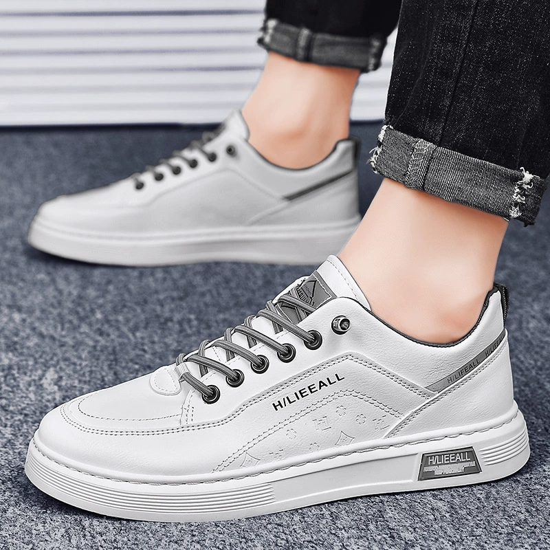 Trend shoes for leather shoes, sports sneakers, casual footwear, 2023 collection, Korean style, soft sole