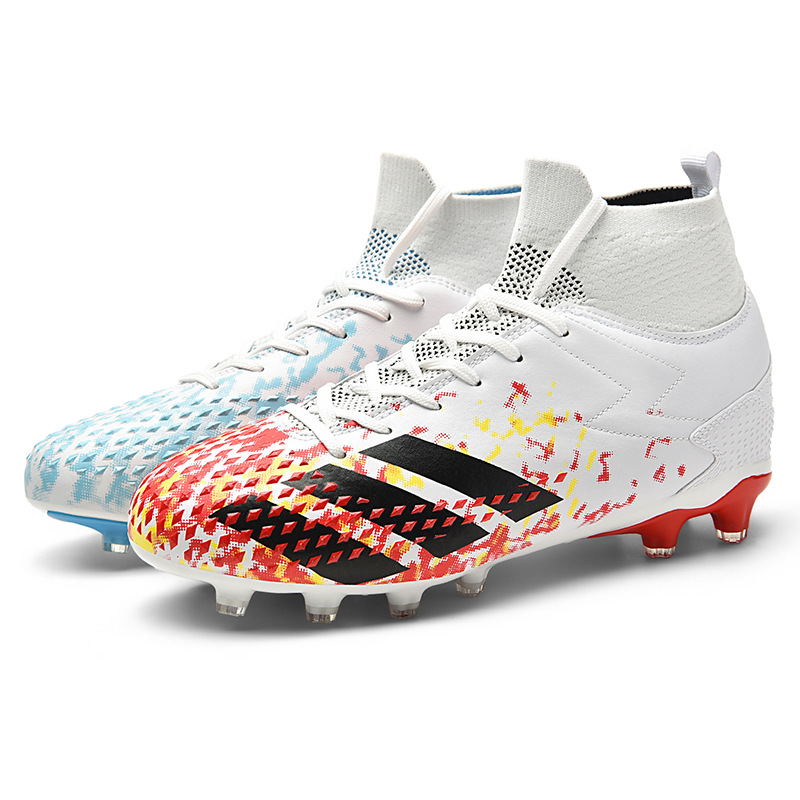 2022 transfronterizos nuevos zapatos de fútbol FGTF para hombres transpirable de alto top largo y corto de uñas zapatos de fútbol hierba zapatos de entrenamiento