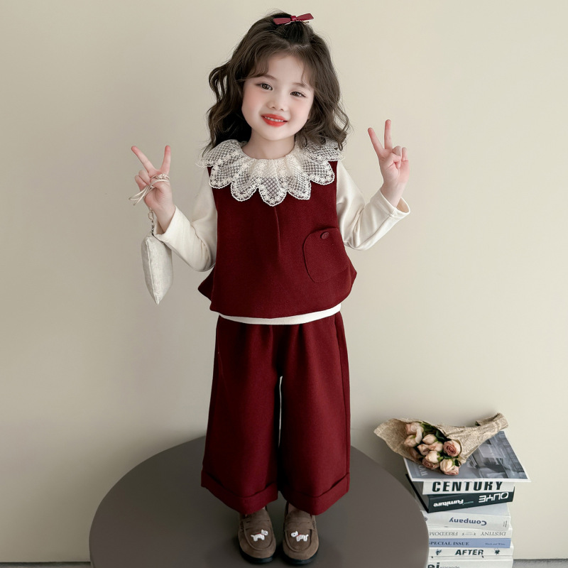2025新款女童春秋套装洋气小香风上衣阔腿裤两件套儿童时髦潮装|undefined