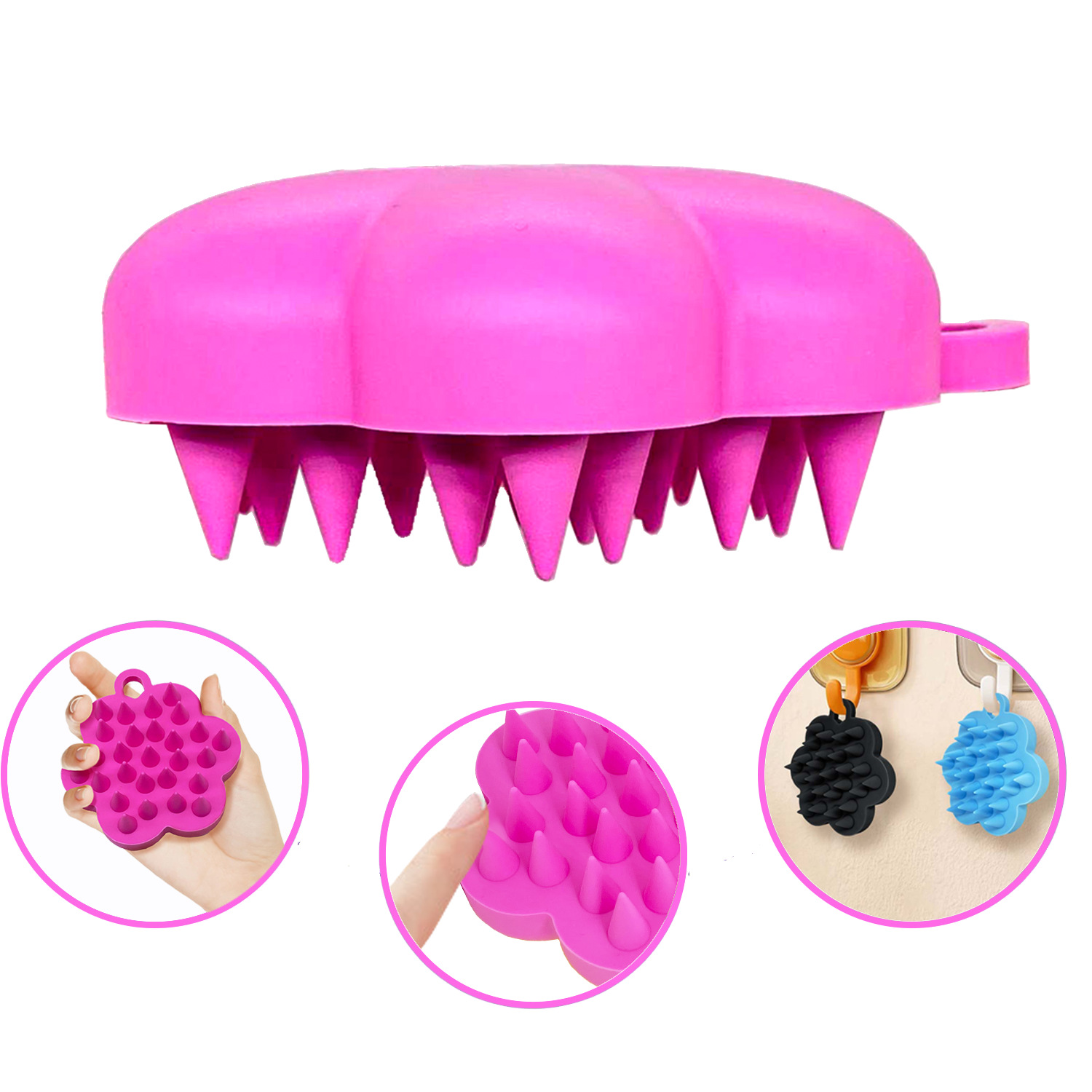 Factory ready silicone shampoo brush scalp cleaning massage shampoo comb dry and wet dual-use shampoo massage tool comb