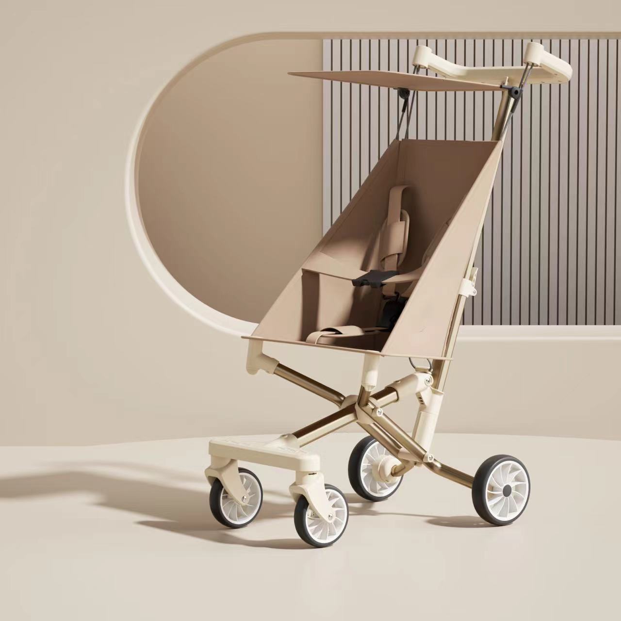 골드 알루미늄 합금 바디//브라운 시트 쿠션