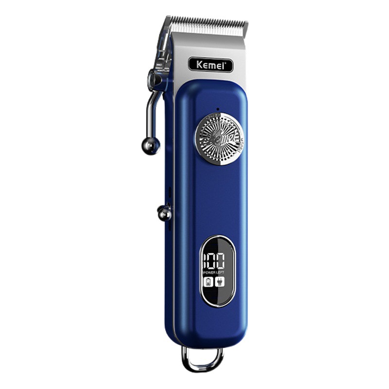 Cortadora de pelo eléctrica Kemei para barberías KM-1895 con pantalla digital, recortadora de pelo eléctrica ajustable, venta al por mayor