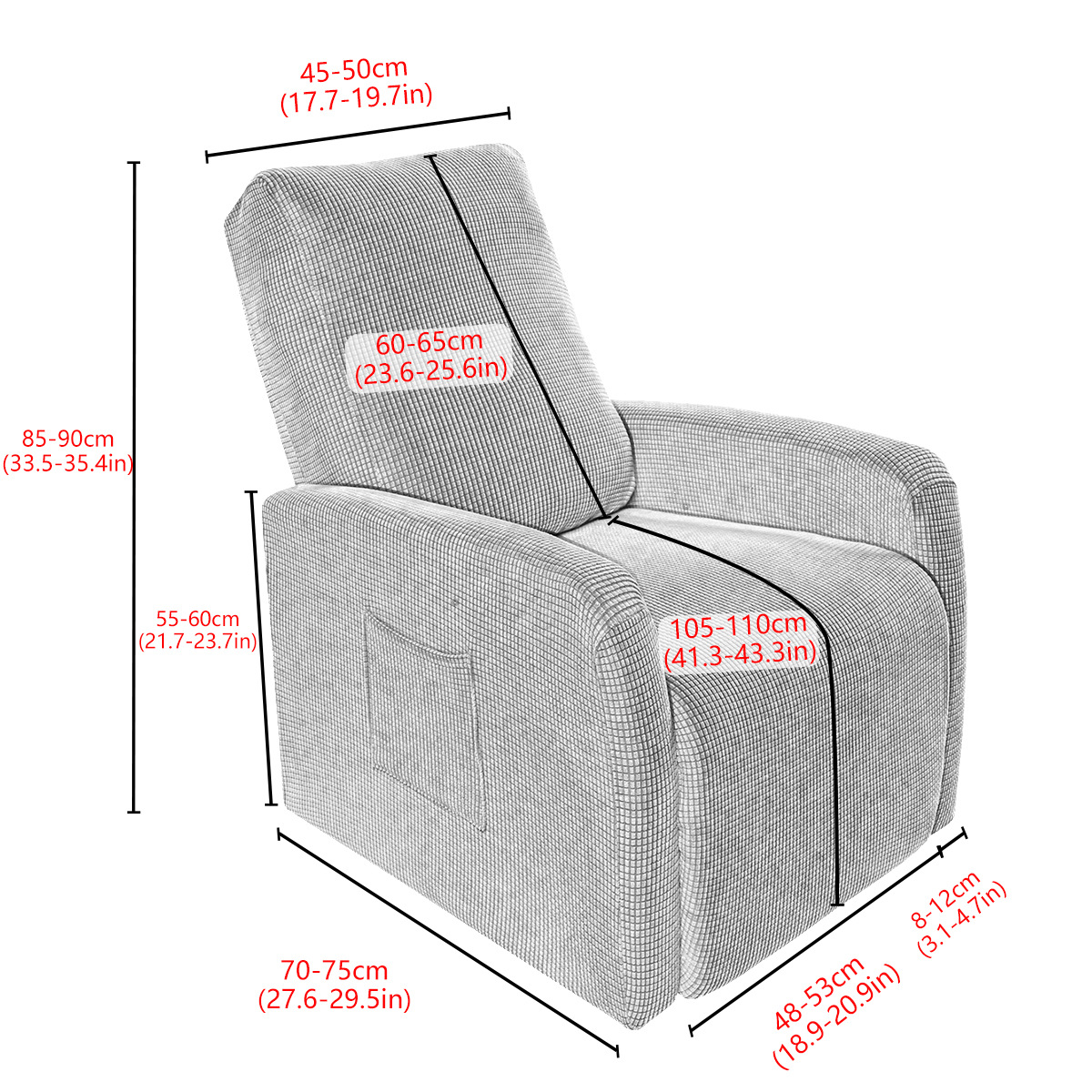 Amazonas impermeable elástico pelusa pequeña cubierta de sofá Chivas granos de maíz de una sola persona cubierta de sillón de descanso tipo split