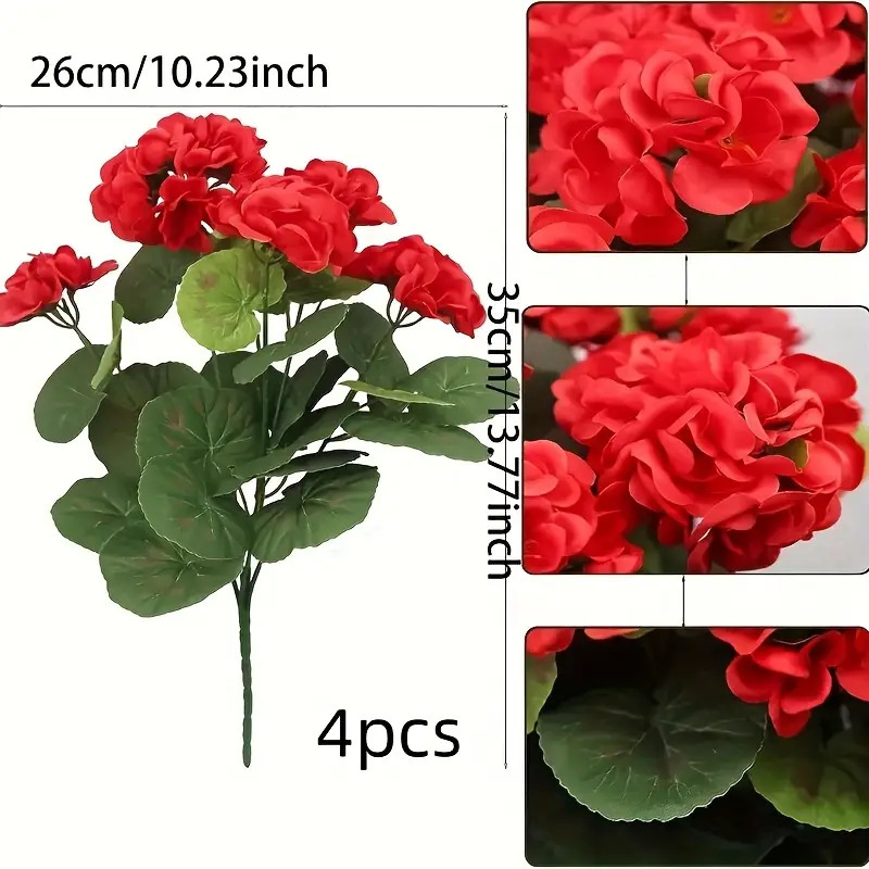 アマゾンベゴニアの花ゼラニウム造花屋外抗紫外線造花人工植物装飾|undefined