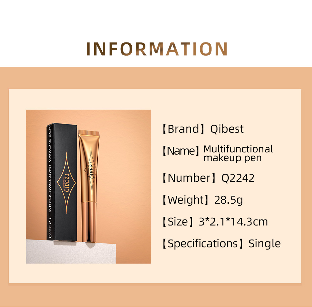 QIBEST multi-functional makeup pen, Blush, highlighter Contouring pen, pearlescent fine sparkle, matte finish naturally brightens facial makeup undefined
