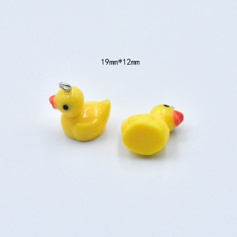 19 * 12mm Jewelry Making Size DIY Jewelry Accessories Classification 1 Piece 19 * 12mm Resin Duck Pendant