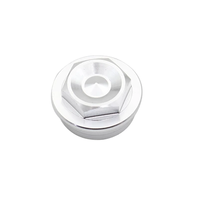 Motorcycle wheel hub | screw nut - silver-front-right-axle-cap