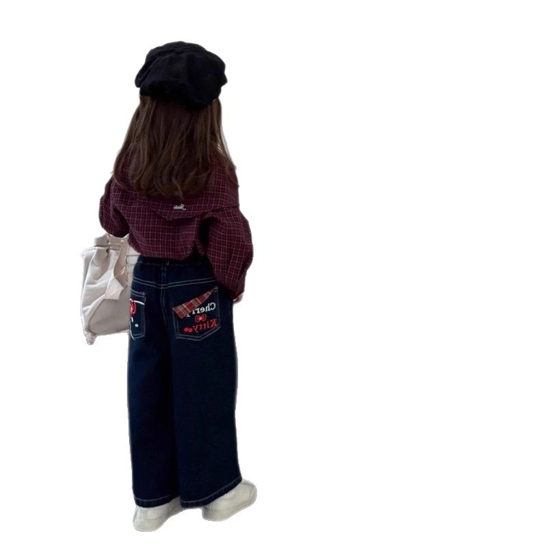 儿童装女童衬衫披肩格子休闲户外上衣25春秋装新款外贸童装代发潮|undefined