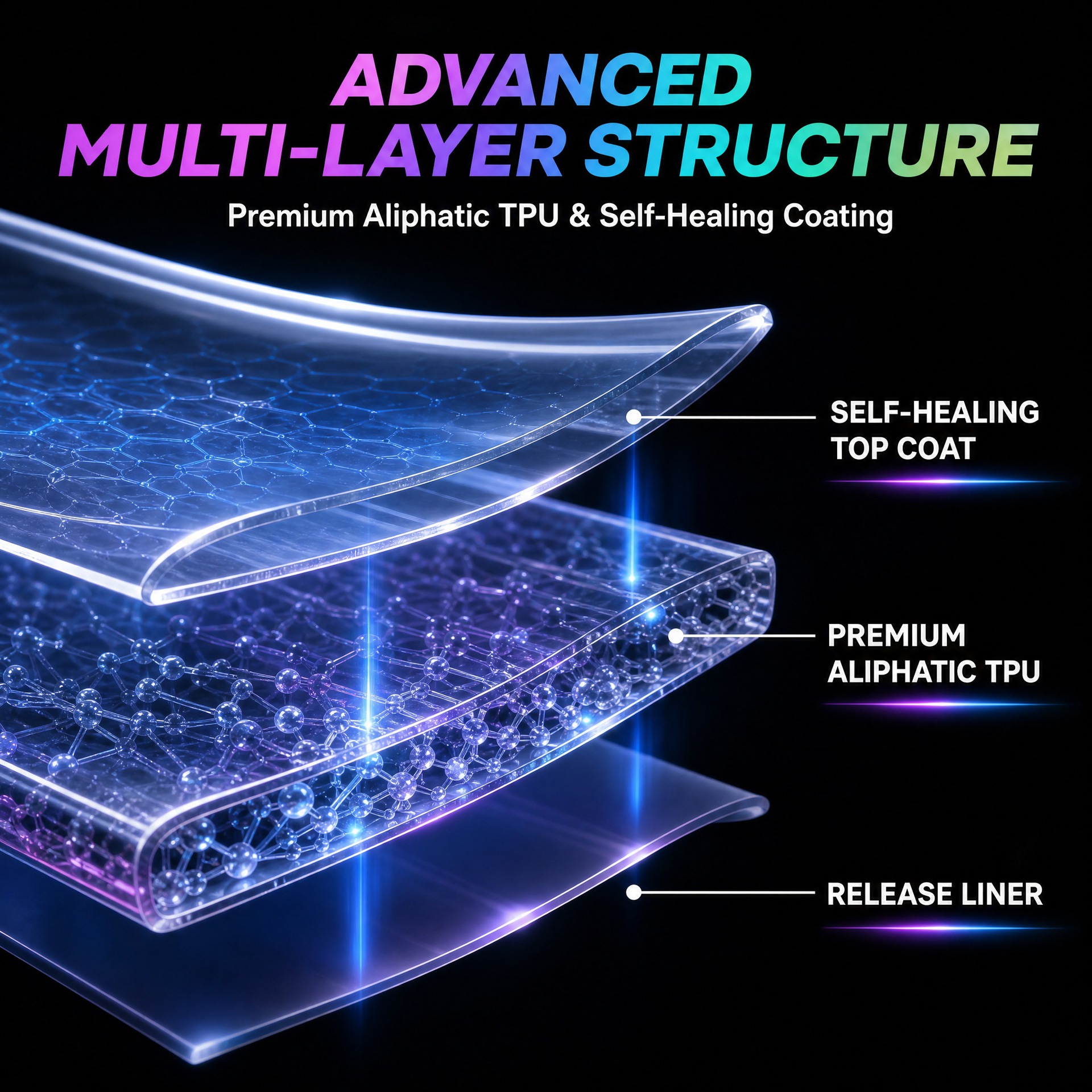 Cross-border car wrap 7.5mil TPU invisible car wrap, car paint protection film 8mil self-healing, direct sales from manufacturer