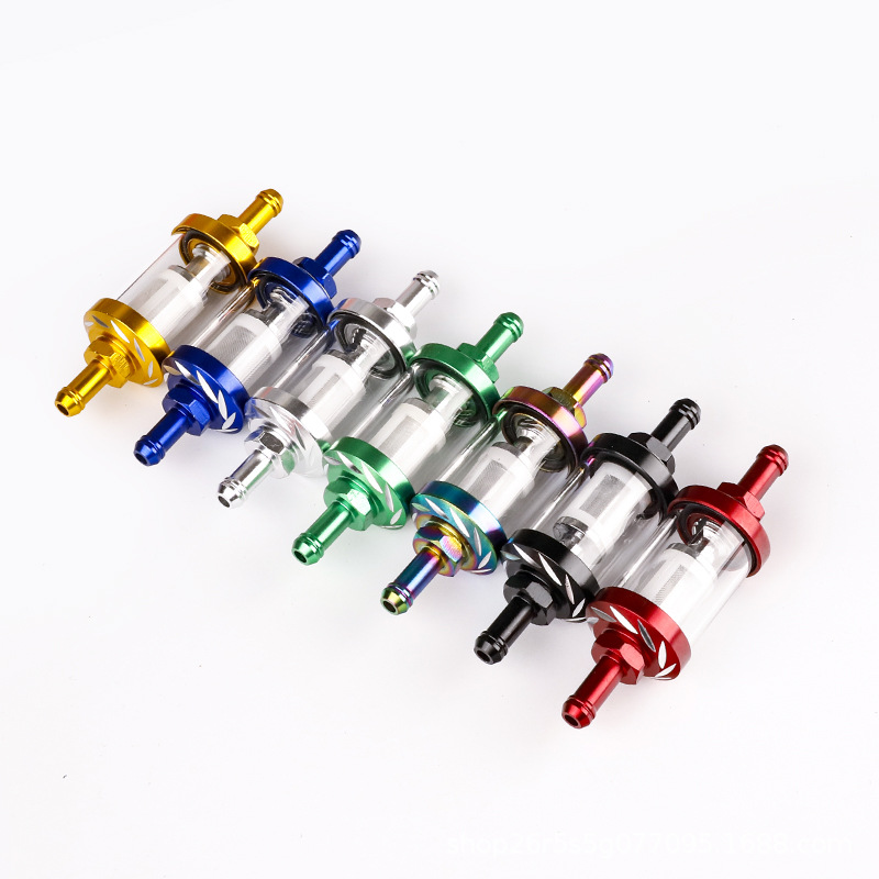 Universal Motorcycle Gasoline Filter Element Cnc Modified Metal Fuel Filter Oil Pipe Oil Switch Clip
