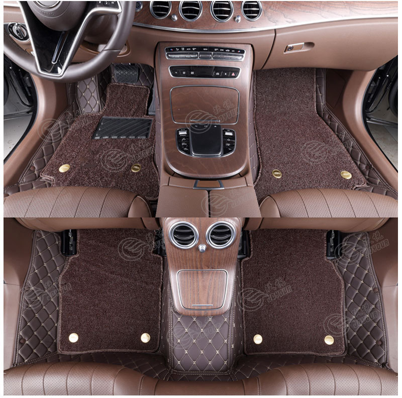 Cross-Border Double-Layer Silk Loop Full-Coverage Leather Floor Mats, Car Floor Mats Direct from the Source Factory, Dropshipping Available