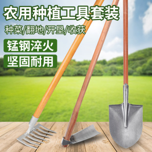 Household Shovel for Planting Vegetables, Hoe, Special Tool Set, Rake, Loosening Soil, Turning over Soil, Digging Artifact, Complete Collection of Agricultural Tools