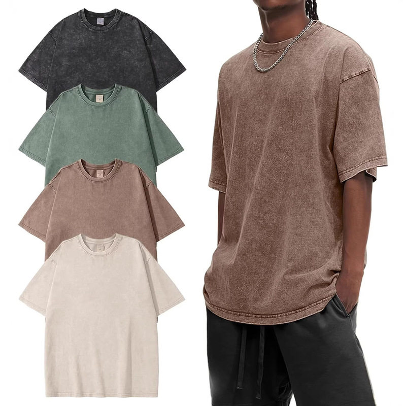 Eiscntd Men's Oversized T-Shirt Heavyweight Cotton Vintage Washed Loose Fit Unisex T-Shirt Eiscntd Men's Oversized T-Shirt Heavyweight Cotton Vintage Washed Loose Fit Unisex T-Shirt