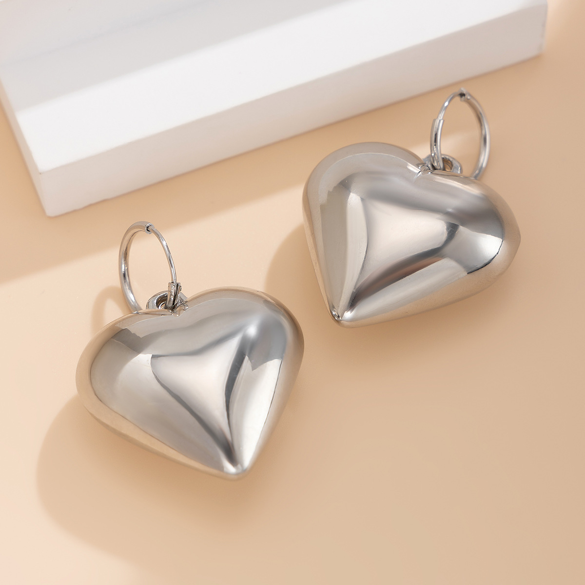 77g Weight Jewelry Set Classification 1 Piece, 1 Pair Quantity Banquet, Tea Party Occasion CCB Material Heart Shape Pattern Women's Gender Plating Design Simple Style Style Simple Style Heart Shape CCB Plating Women's Jewelry Set 3