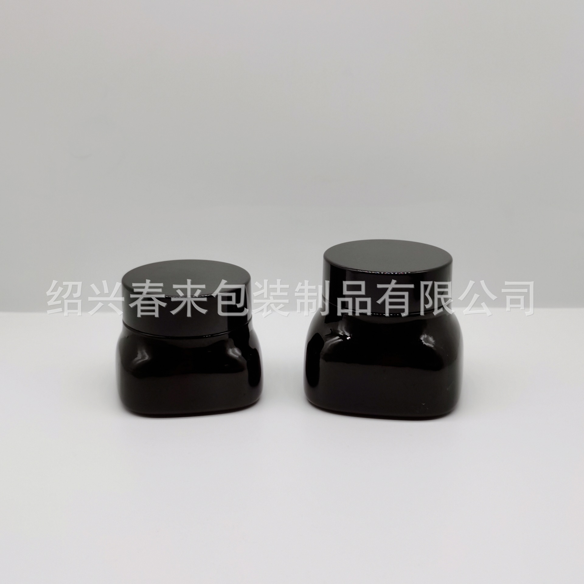 化妆品罐30g 50g黑色奶油玻璃罐匹配黑色ABS盖子