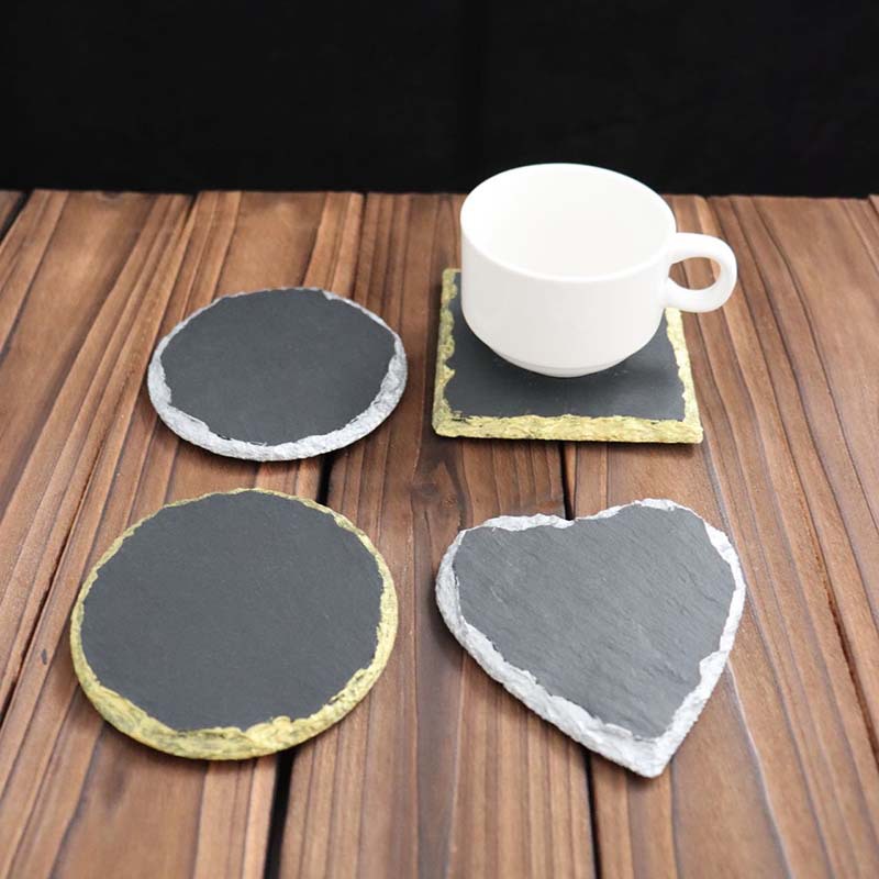 Estilo retro natural posavasos pizarra Phnom Penh whisky Coaster aislamiento roca montaña de té posavasos accesorios de tiro