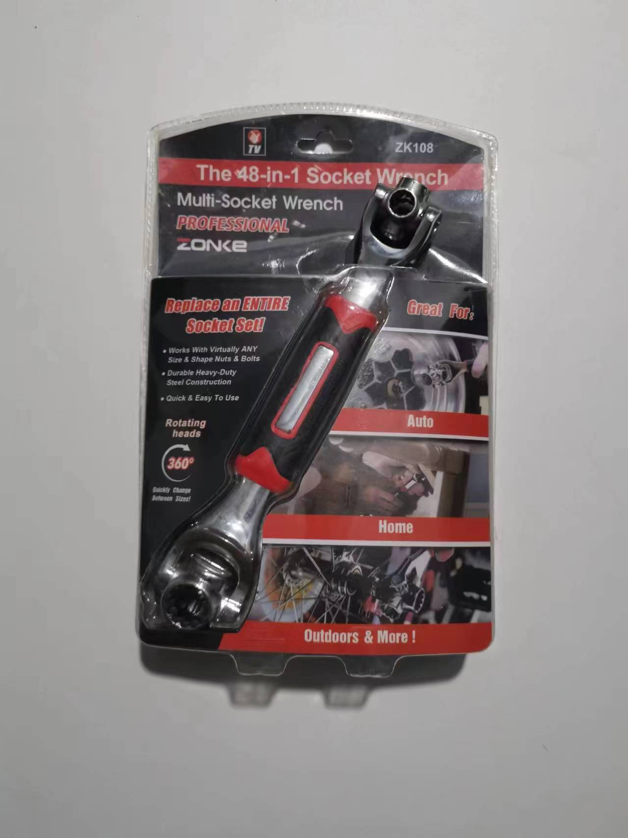 Fábrica al por mayor métrica ocho en una flor de ciruela doble cabeza Llave de trinquete universal rotación multi-cabeza a prueba de explosiones manga 48-en-uno