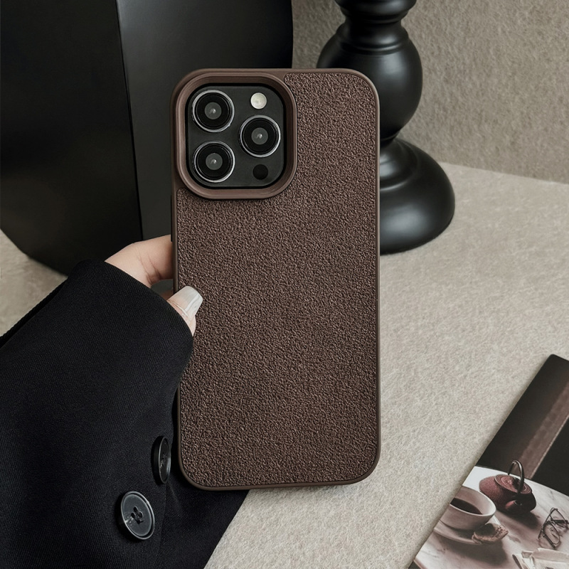 ダークブラウン月坑紋アップル16携帯ケース14promax高級11適用iPhone13革紋15復古|undefined