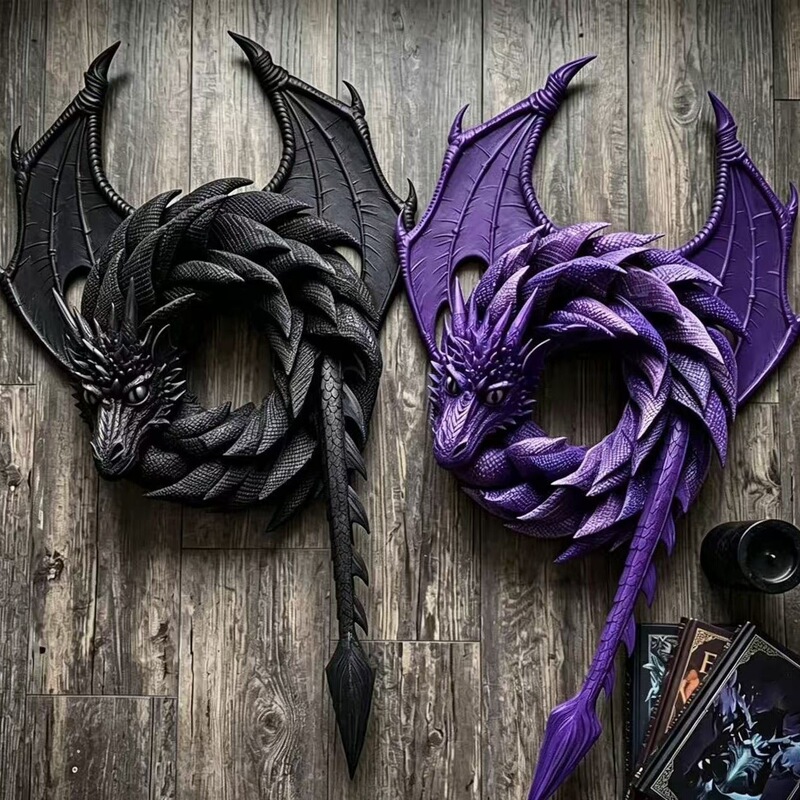Cross-Border Amazon New Cute and Innovative Design Practical Dragon Wreath Gothic Dragon-Shaped Wreath Cross-Border Amazon New Cute and Innovative Design Practical Dragon Wreath Gothic Dragon-Shaped Wreath