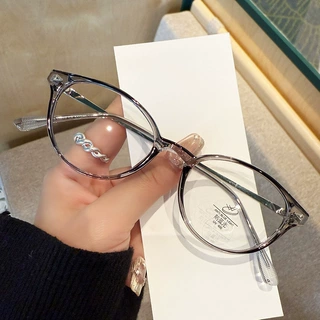 TR30319新款书呆子眼镜近视女可配度数黑框椭圆素颜眼睛镜框架