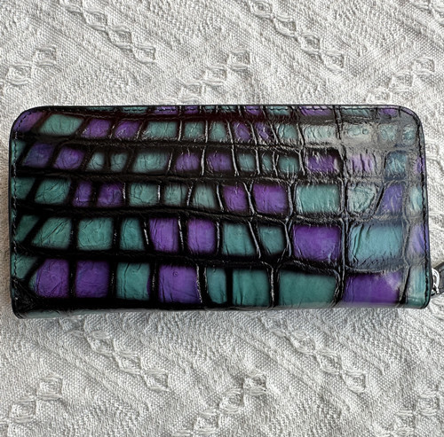Directo de fábrica siameses cocodrilo pescado cuero bolso de los hombres billetera de moda bolso largo embrague Cartera de cuero