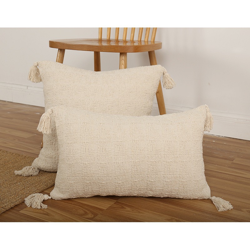 Moderno simple bordilla almohada sala de estar dormitorio cabezal de cama respaldo almohada cubierta de alojamiento en el hogar de tela sólida sofá almohada