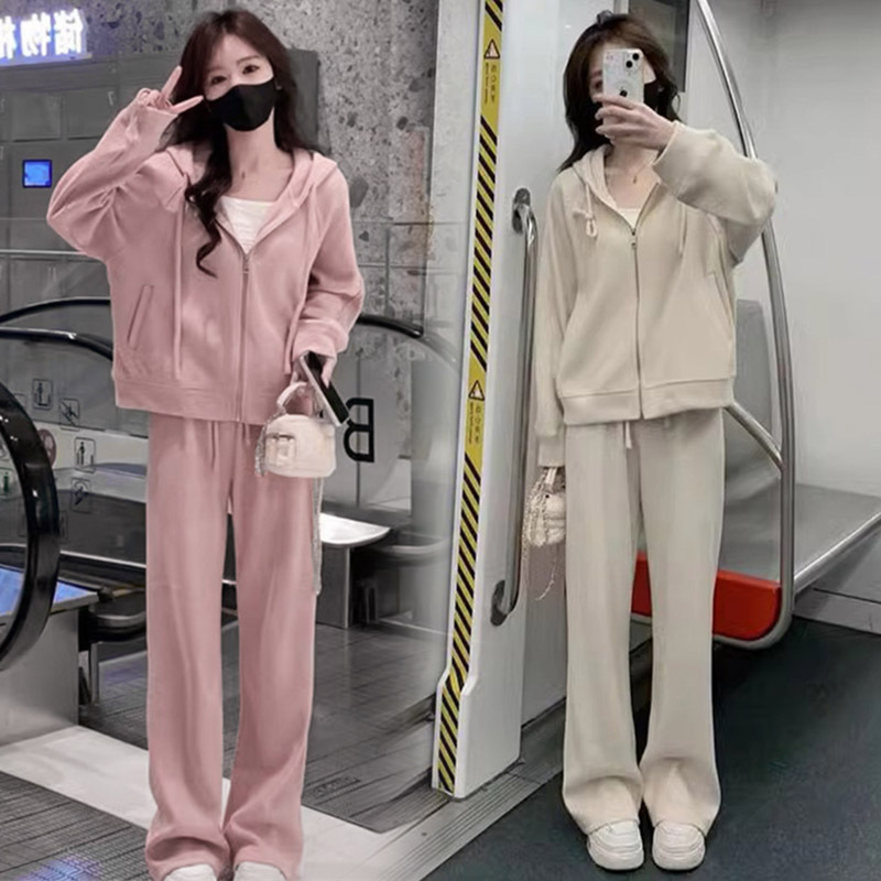 孕妇装春秋季孕期休闲套装2025秋冬新款时尚连帽卫衣外套洋气穿搭|undefined