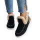 2024 New Winter Foreign Trade Women's Cotton Shoes Cross-border plus size fleece-lined Thickened Raw Edge Warm Flat Cotton Shoes