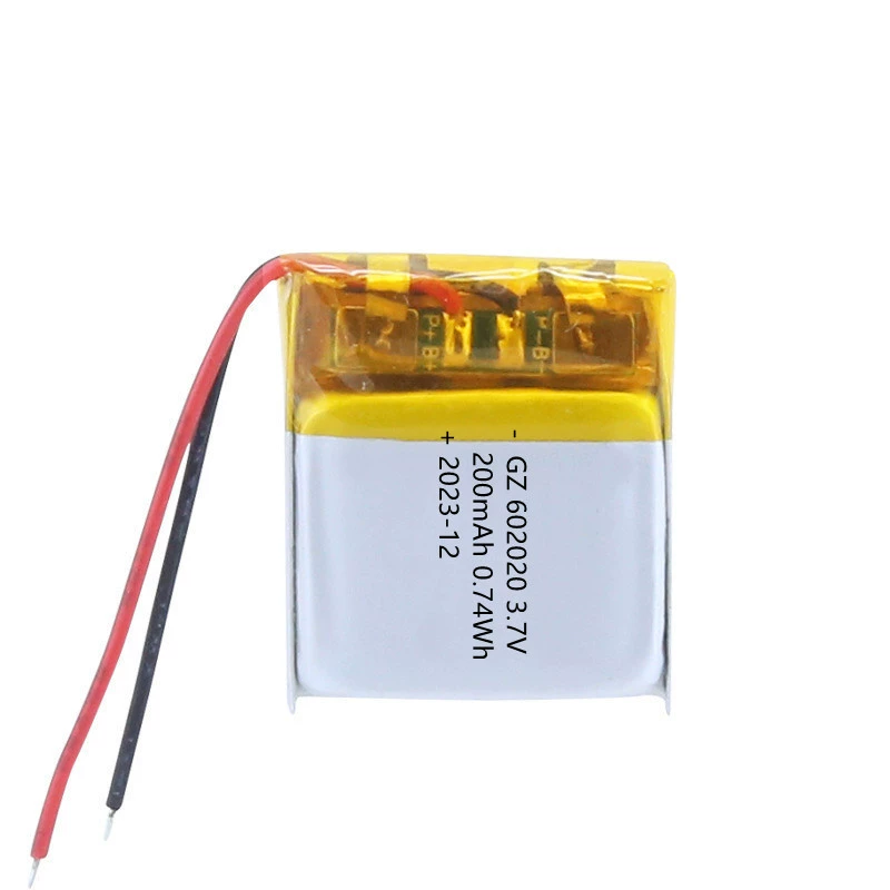 Полимерная батарея 602020 200mAh ночник пульс-масажер частотомер сердечного ритма 3.7V батарея