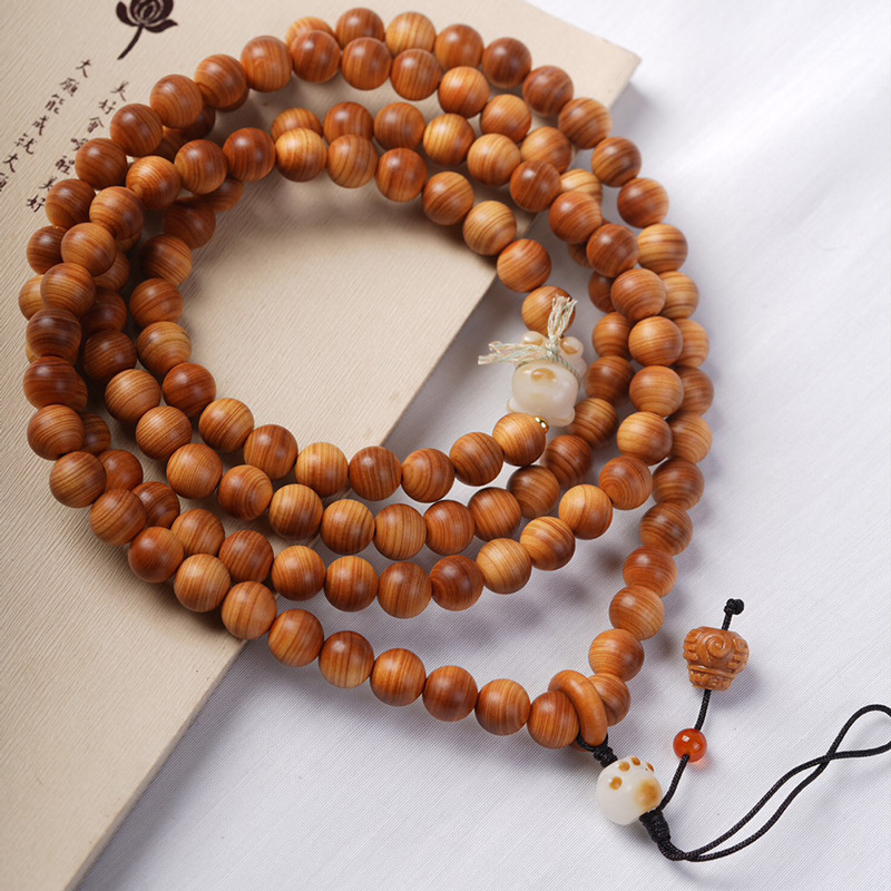 陈化崖柏手机斜挎件DIY炭烧喵爪1.0小清新文艺男女款佛珠厂家批发