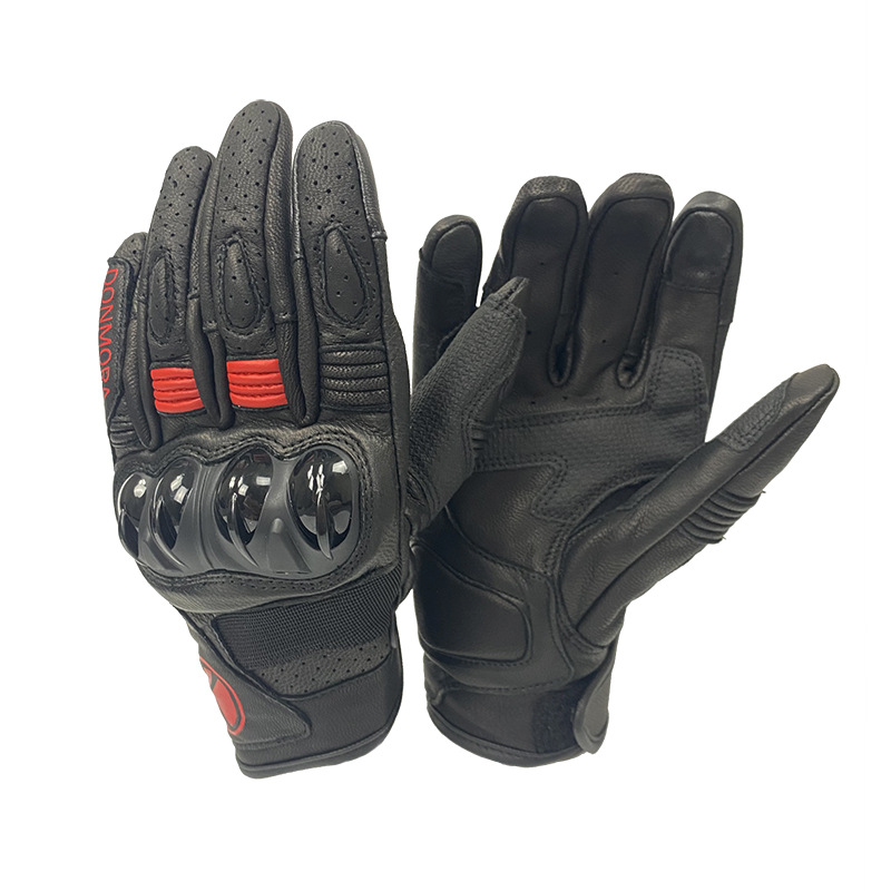 Motocicleta Guantes de cuero Motocicleta Ciclismo Four Seasons Universal Impermeable Hombres Mujeres Carreras PU Carcasa dura todoterreno