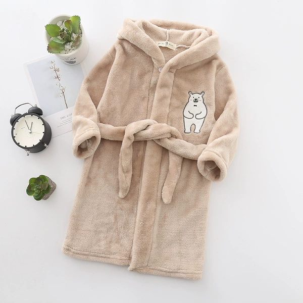 Brown, with embroidery, with little bears