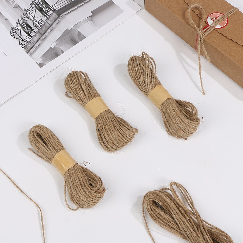 2mm cuerda de yute para hornear caja de embalaje cuerda de flejado usando cuerda de etiqueta hecha a mano pared de la foto de bricolaje línea de cuerda trenzada Vintage