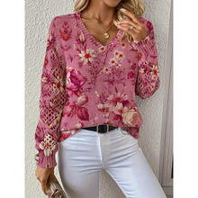 G 22840 Bohemian Flower V Neck Sweater �����ׁ����� V �Ië��