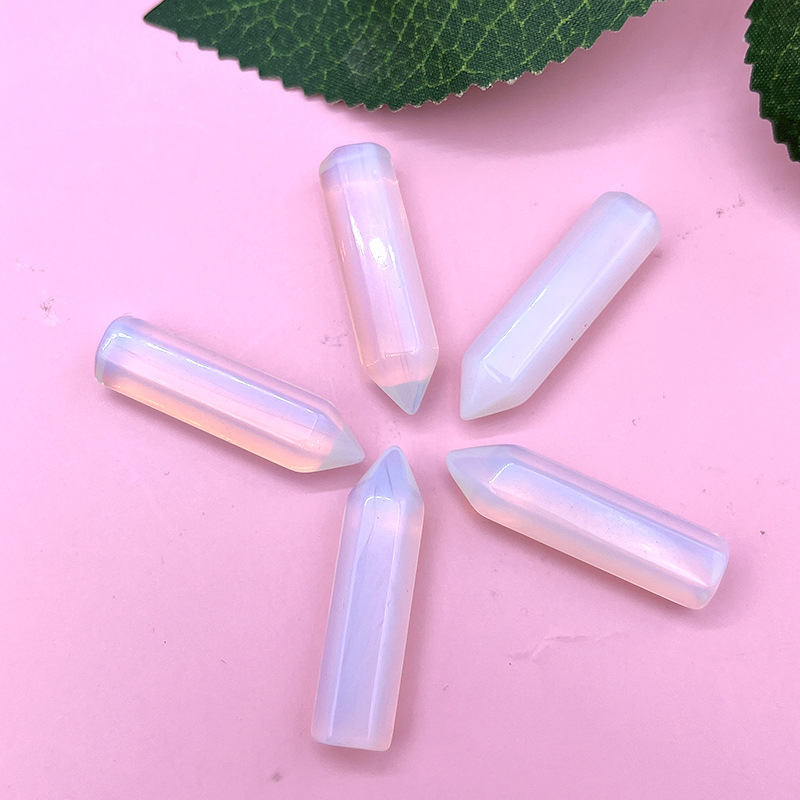 Cristal natural ágata no agujero bala 7 traje yoga energía piedra sola punta hexagonal columna colgante adornos