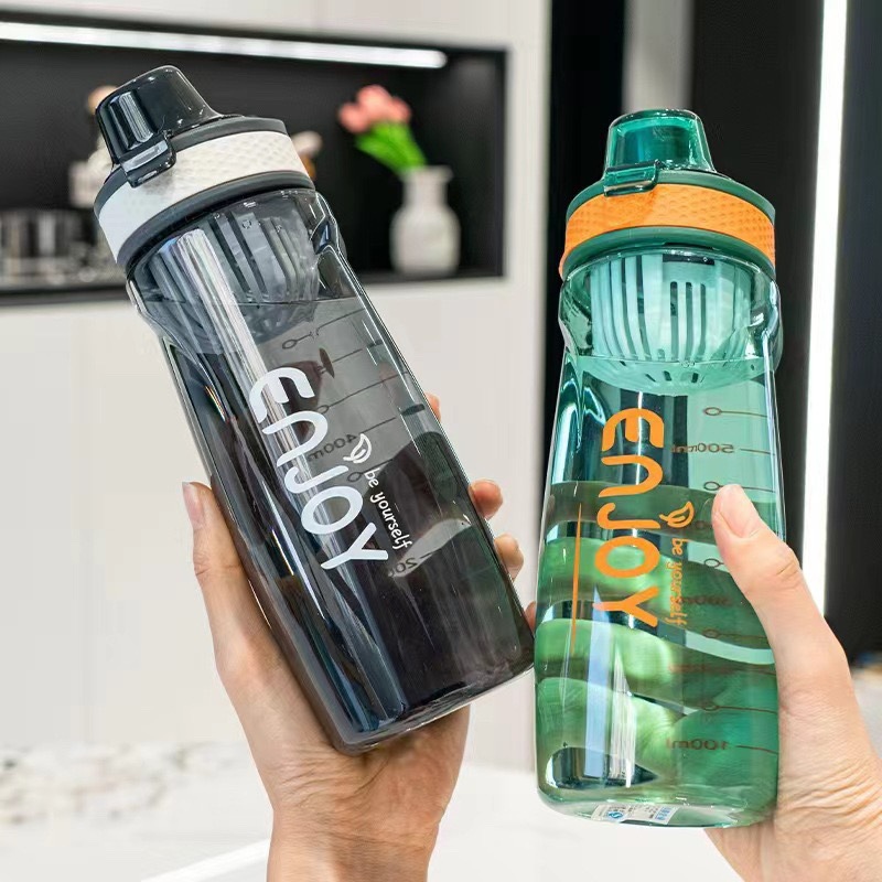 Nuevo simple portátil deportes hervidor taza de beber directa estudiante espacio de plástico taza de alta apariencia portátil taza de té