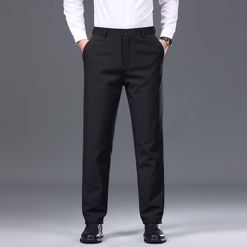 Italian-style thickened 90% down-filled men's straight-leg warm winter wrinkle-resistant casual dress pants (new national standard)