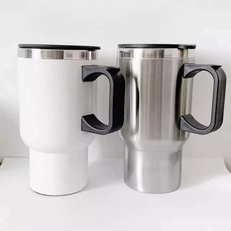 DIY heat transfer Car Cup double stainless steel with handle shape export photo factory direct sale