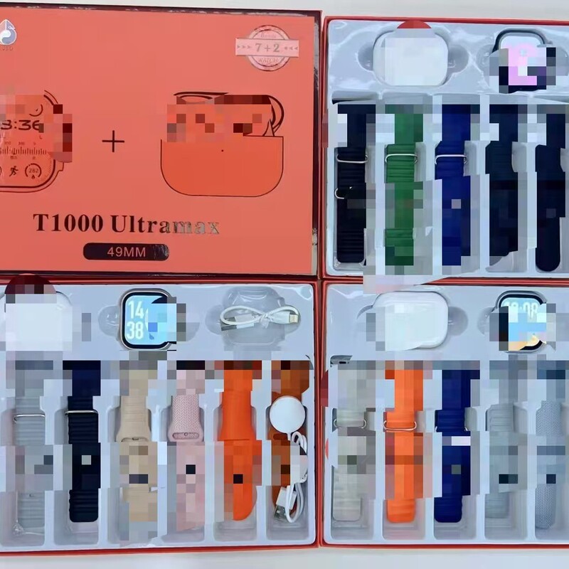 T1000 Ultra Max Smart Watch Cover Box Heart Rate Step Call Health Bluetooth Sports Tws Headset