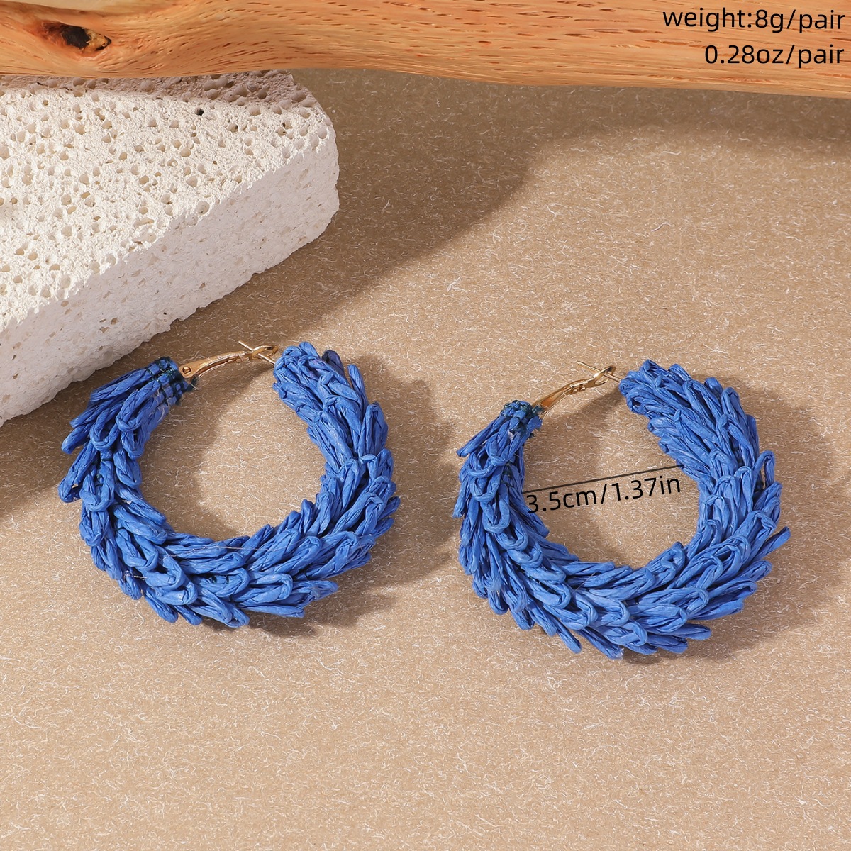 11g Weight 304 Stainless Steel Ear Needle Material Earrings Classification 1 Pair Quantity Holiday, Travel Occasion raffia Material Geometric Pattern All Seasons Season Women's Gender Vacation, Simple Style Style 1 Pair Vacation Simple Style Geometric Raffia Earrings 7