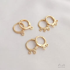 14K gold-plated color-preserving drop earring with drop ear hooks, European-style earring clips, DIY multi-drop earring accessories, material for earrings