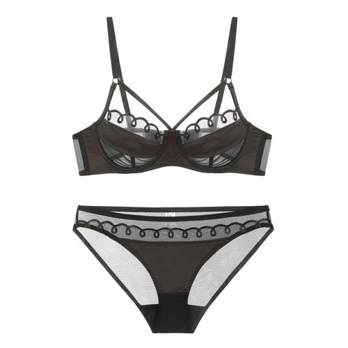 Ultra-thin pure desire push-up anti-sagging bra, sexy French lace, comfortable big breasts, small set underwear for women