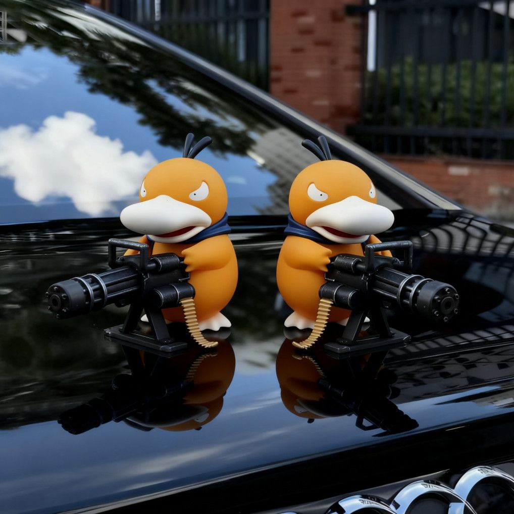 Car Ornaments, Bandit Gatling, Duck, Car Center Console Decorations, Creative Roof and Tail Ornaments, Dolls