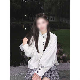 立领外套女秋季2025新款宽松休闲设计感短款小个子韩系风衣夹克潮