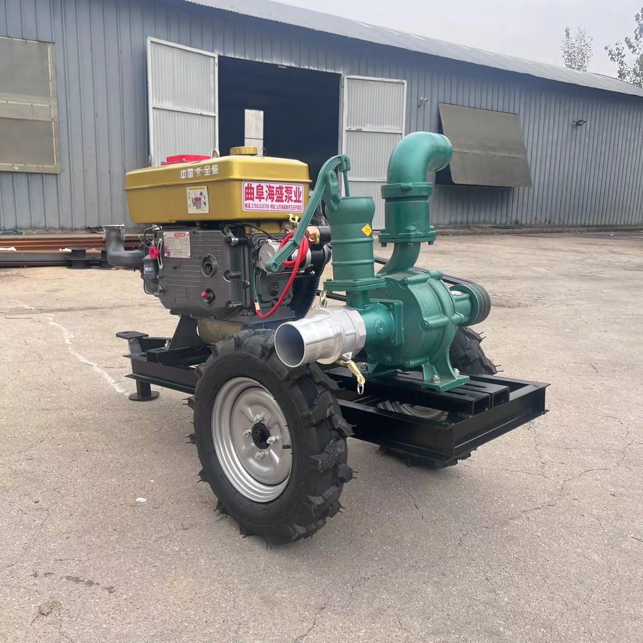 双叶轮3寸高扬泵 带卷管器喷枪配套高压抽水泵 180米高扬程离心泵