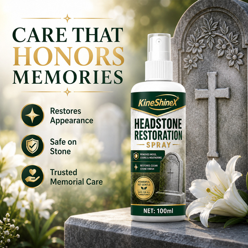 Kineshinex Tombstone Cleaning Spray Memorial Stone Care Agent for Removing Moss and Water Stains 100ml Kineshinex Tombstone Cleaning Spray Memorial Stone Care Agent for Removing Moss and Water Stains 100ml