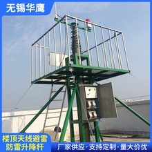 供应楼顶天线避雷防雷升降杆24.5米 收拢高度4.1米铝合金升降杆