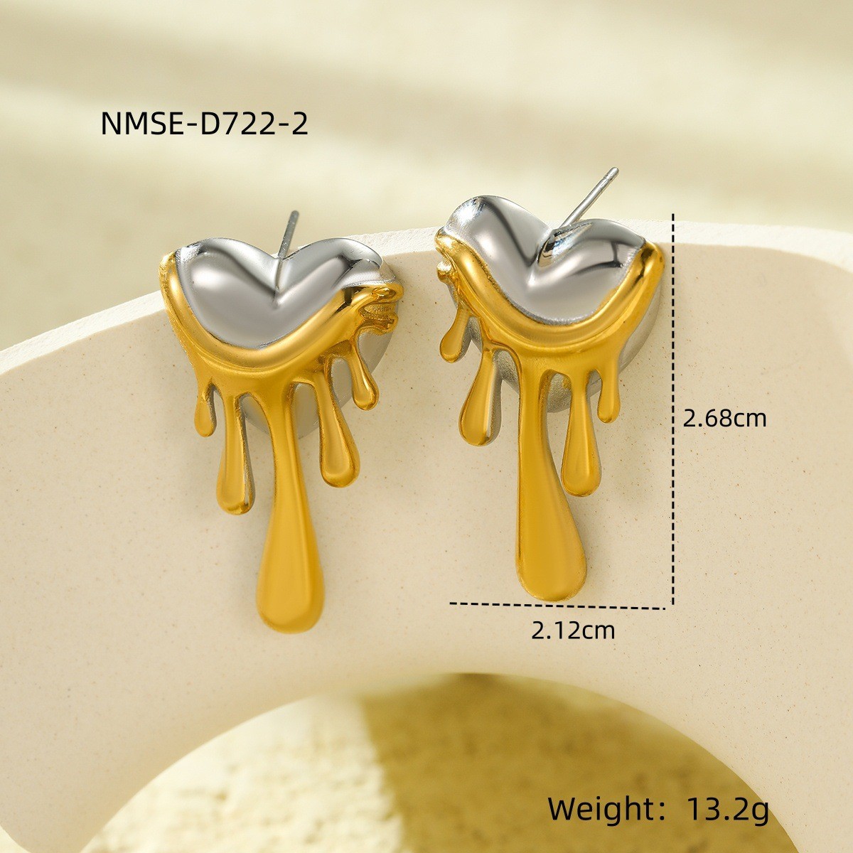 12g Weight 0.03µm-0.05µm Gold Plating Thickness PVD Coated Gold Plating Process 304 Stainless Steel Ear Needle Material Real Gold Plated Plating Material Drop Earrings, Ear Studs Classification 1 Pair Quantity Holiday, Daily Occasion 304 Stainless Steel Material Heart Shape Pattern All Seasons Season Women's Gender Polished Finish IG Style, Elegant, Modern Style Style Waterproof Non Tarnish, Mixed Metal, Plating Craft PVD Coated Real Gold Plated Heart Shape 304 Stainless Steel IG Style Elegant Modern Style Waterproof Non Tarnish Drop Earrings Ear Studs 14
