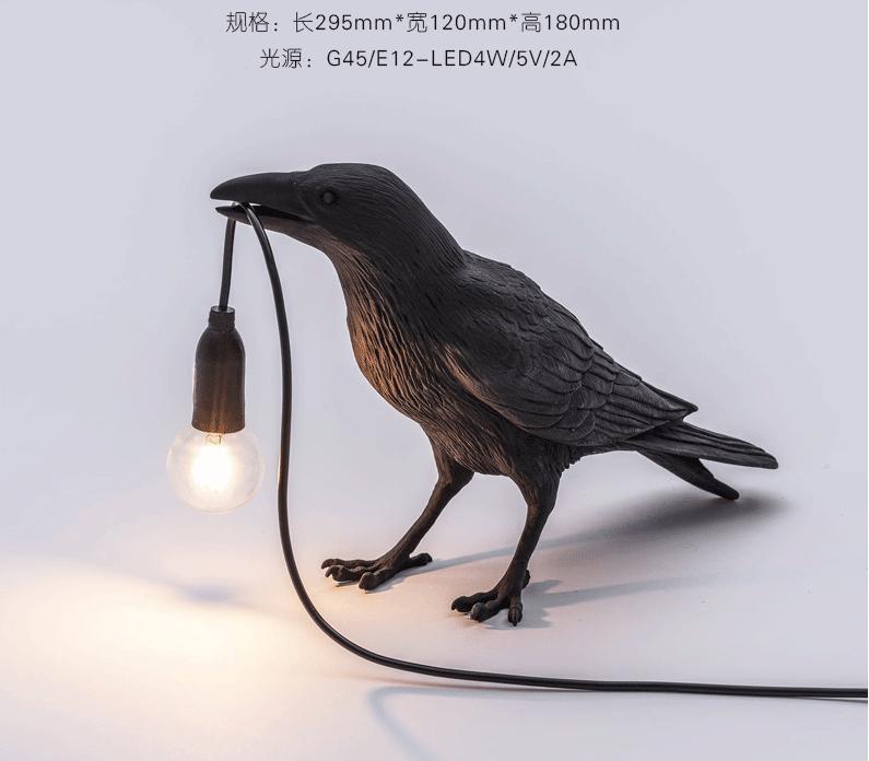 Lámpara de pared de resina de pájaros transfronterizos nórdico minimalista creativo dormitorio animal decoración decoración de lámpara de noche