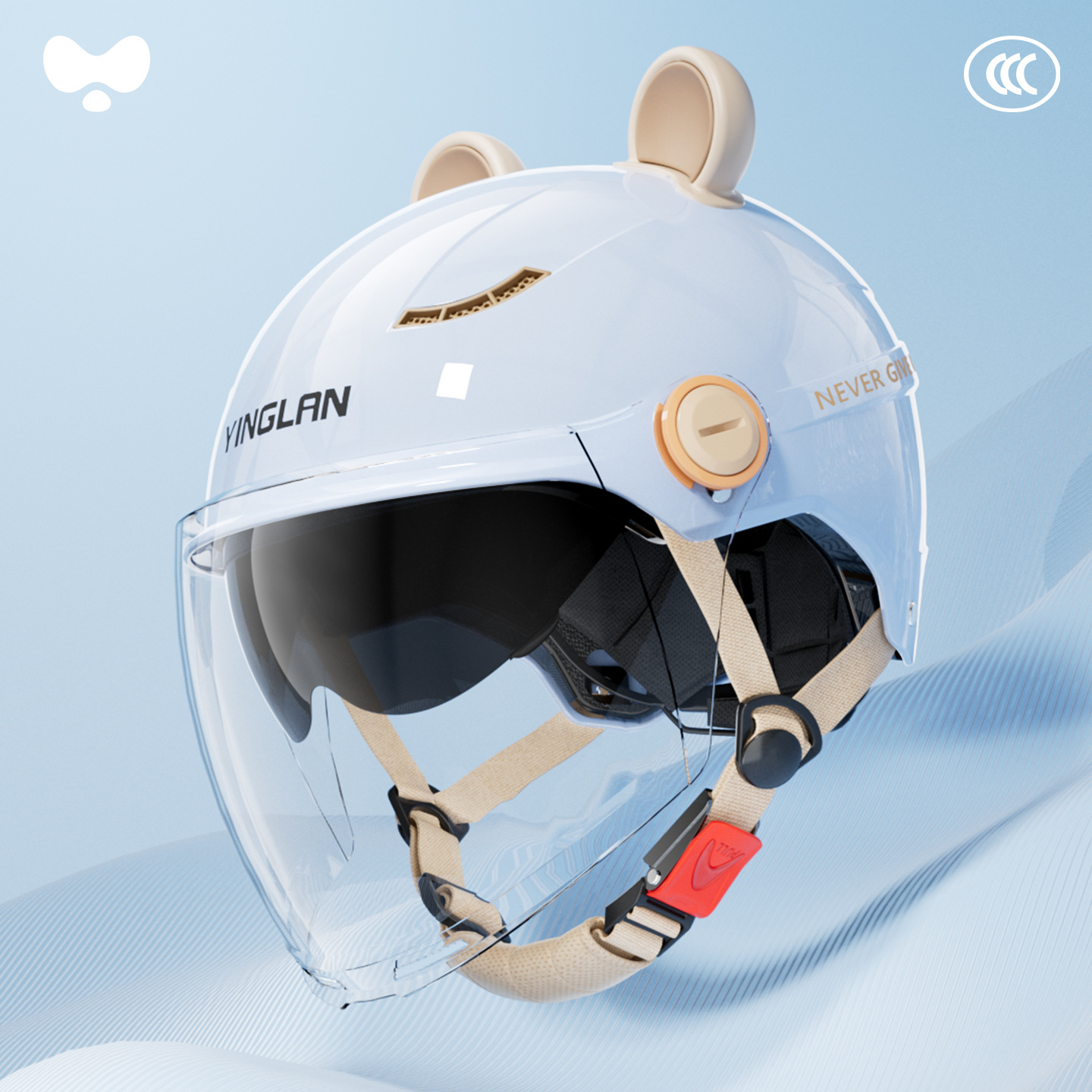 Motosiklet kaskı (dəbilqə) | Universal Warm Motorcycle - 3c-youth-blue-outer-long-double-mirror-class-a-new-national-standard